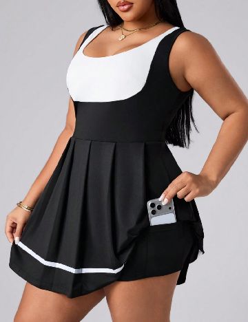 Compleu SHEIN CURVE, negru/alb