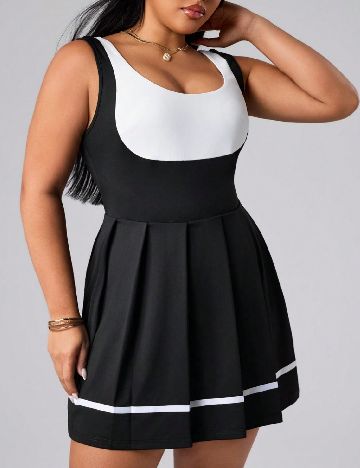 Compleu SHEIN CURVE, negru/alb