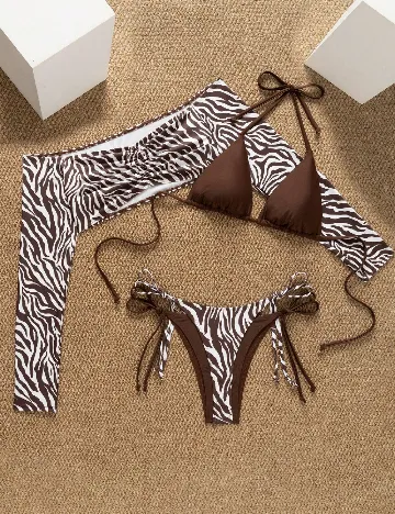Costum de baie SHEIN, maro