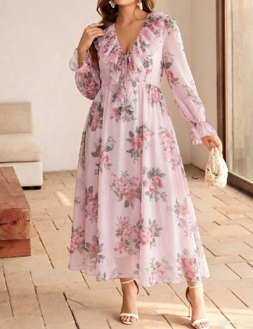 Rochie lunga SHEIN CURVE, roz