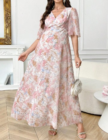 Rochie lunga SHEIN Maternity, floral print