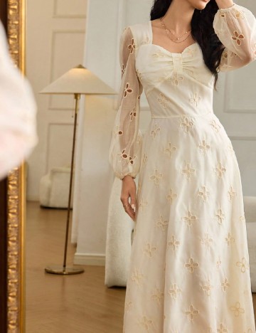 Rochie lunga SHEIN, crem