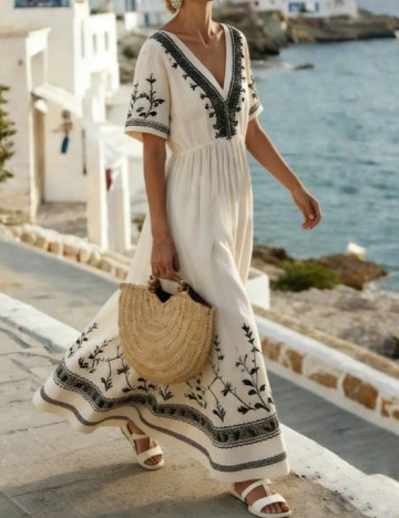 Rochie lunga SHEIN, crem
