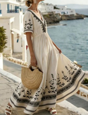 Rochie lunga SHEIN, crem