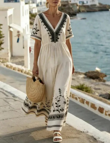 Rochie lunga SHEIN, crem