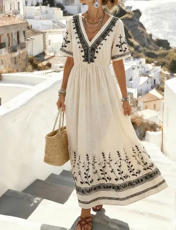 Rochie lunga SHEIN, crem