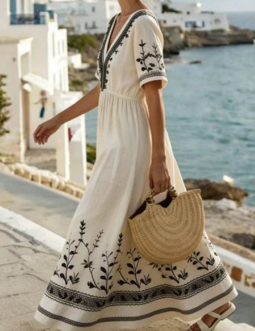 Rochie lunga SHEIN, crem