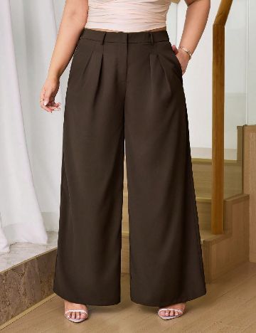 Pantaloni SHEIN CURVE, maro
