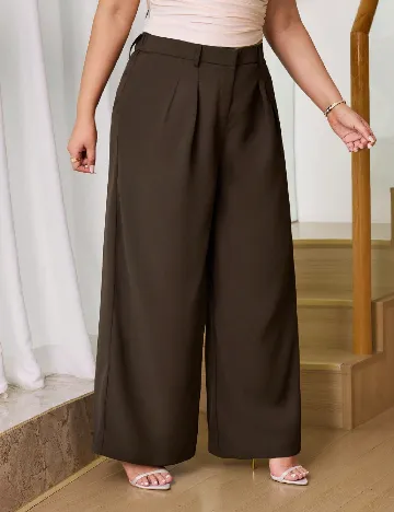 Pantaloni SHEIN CURVE, maro