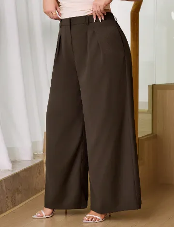 Pantaloni SHEIN CURVE, maro