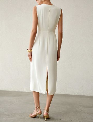 Rochie medie MOTF, ecru