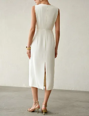 Rochie medie MOTF, ecru