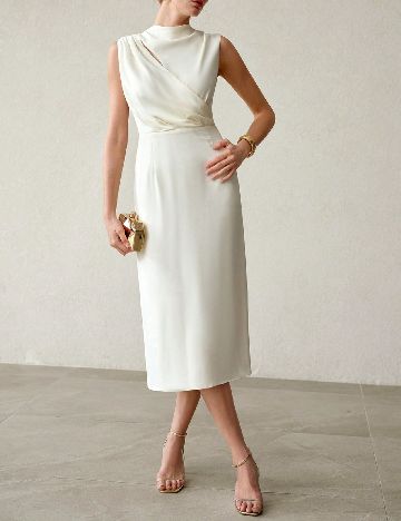 Rochie medie MOTF, ecru