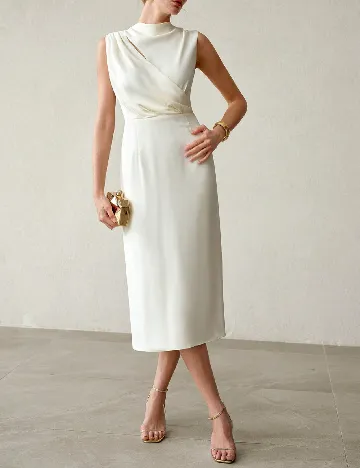 Rochie medie MOTF, ecru