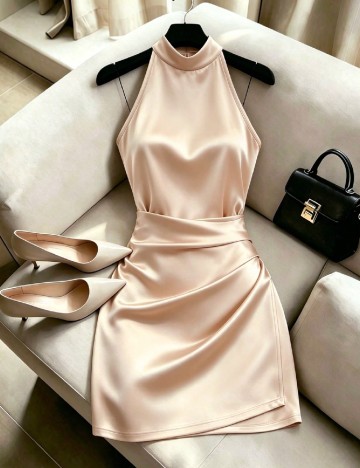 Rochie scurta SHEIN, crem