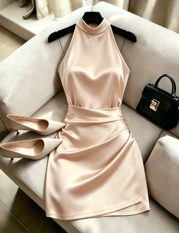 Rochie scurta SHEIN, crem