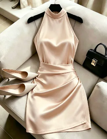 Rochie scurta SHEIN, crem