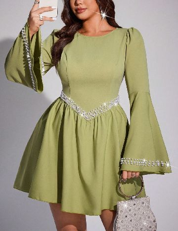 Rochie scurta SHEIN CURVE, verde