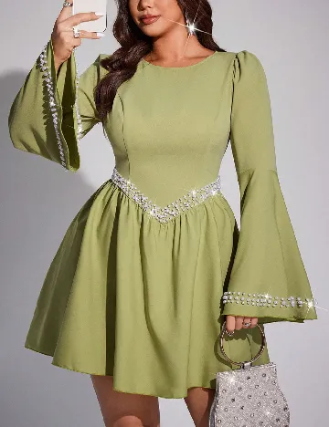 Rochie scurta SHEIN CURVE, verde