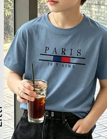 Tricou Shein Kids, albastru