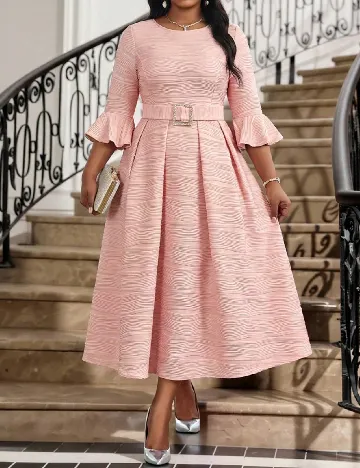 Rochie lunga SHEIN CURVE, roz