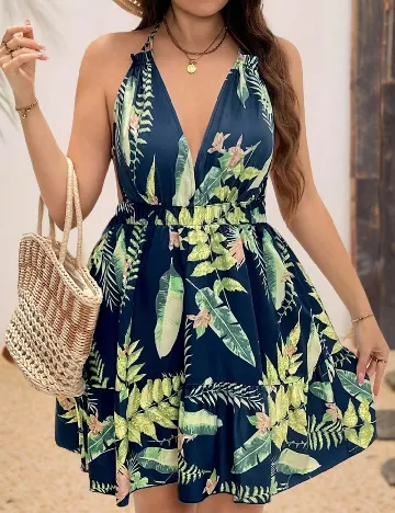 Rochie scurta SHEIN CURVE, bleumarin