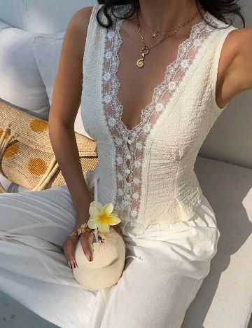 Top SHEIN, crem