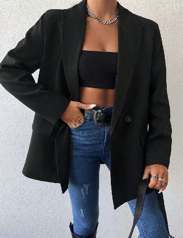 Sacou SHEIN, negru