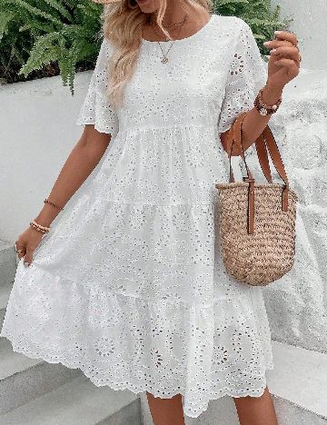 Rochie medie SHEIN, alb