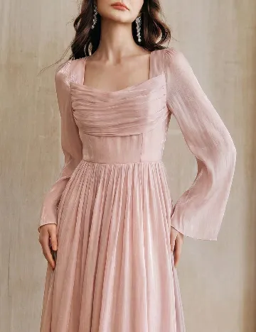 Rochie lunga Anewsta, roz