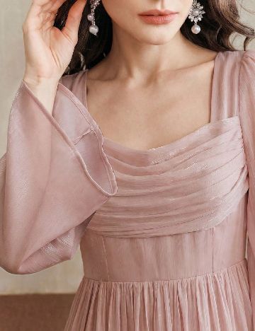 Rochie lunga Anewsta, roz