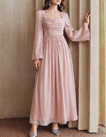 Rochie lunga Anewsta, roz