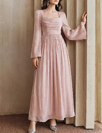 Rochie lunga Anewsta, roz