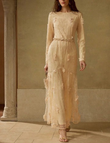 Rochie lunga MOTF, crem