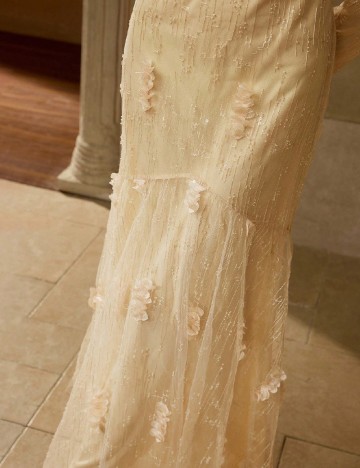 Rochie lunga MOTF, crem