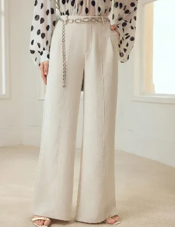 Pantaloni MOTF, ecru