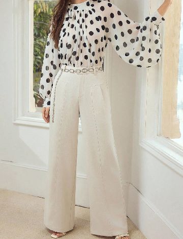 Pantaloni MOTF, ecru