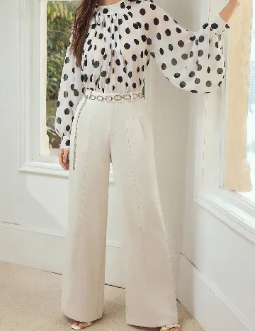 Pantaloni MOTF, ecru