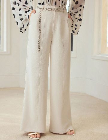 Pantaloni MOTF, ecru