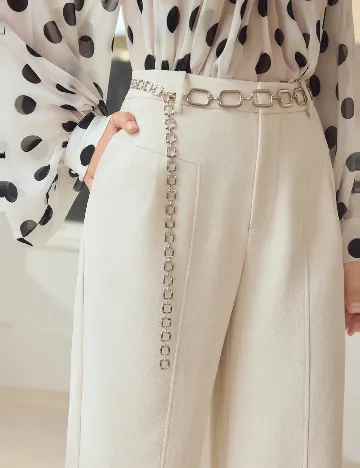 Pantaloni MOTF, ecru