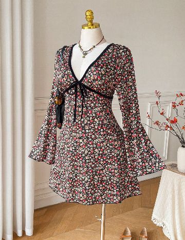 Rochie scurta SHEIN CURVE, floral print
