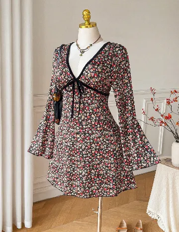 Rochie scurta SHEIN CURVE, floral print