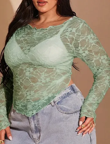Top SHEIN CURVE, verde