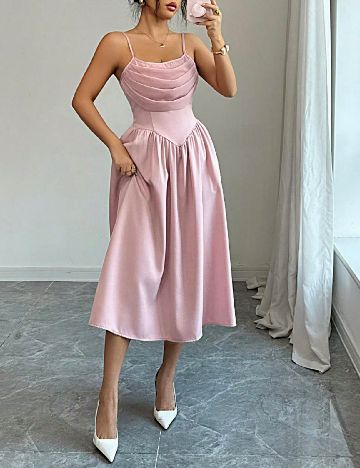 Rochie medie SHEIN, roz pudra