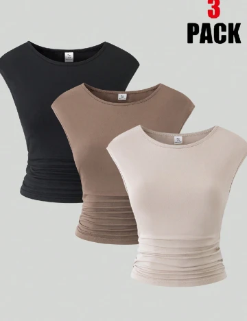 Set topuri 3 bucati Shein Kids, mix culori
