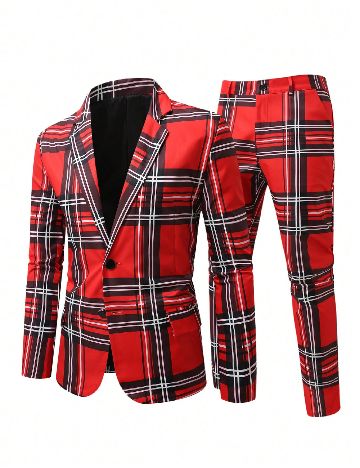 Costum SHEIN Plus Size Men, rosu