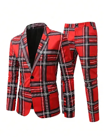 Costum SHEIN Plus Size Men, rosu
