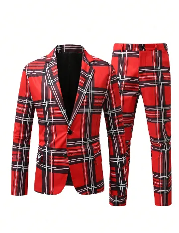 Costum SHEIN Plus Size Men, rosu