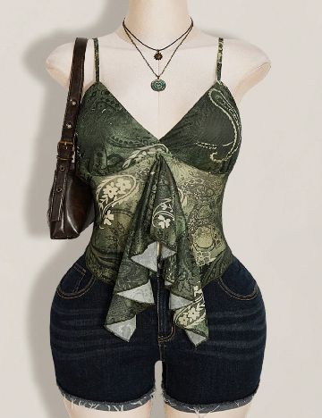 Top SHEIN CURVE, verde