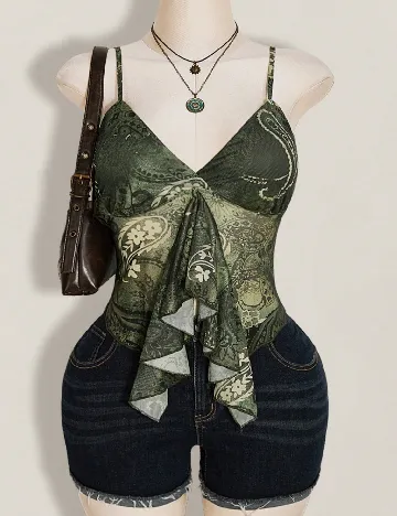 Top SHEIN CURVE, verde